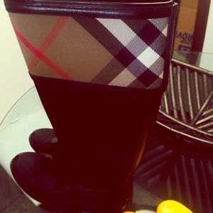 Burberry tall rain boots